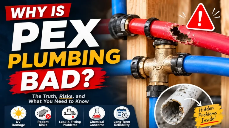 PEX plumbing with damaged pipe showing common PEX plumbing problems and risks